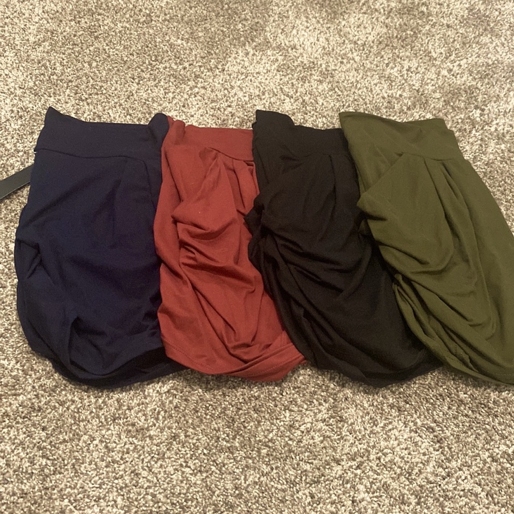 4 pair of soft yoga shorts